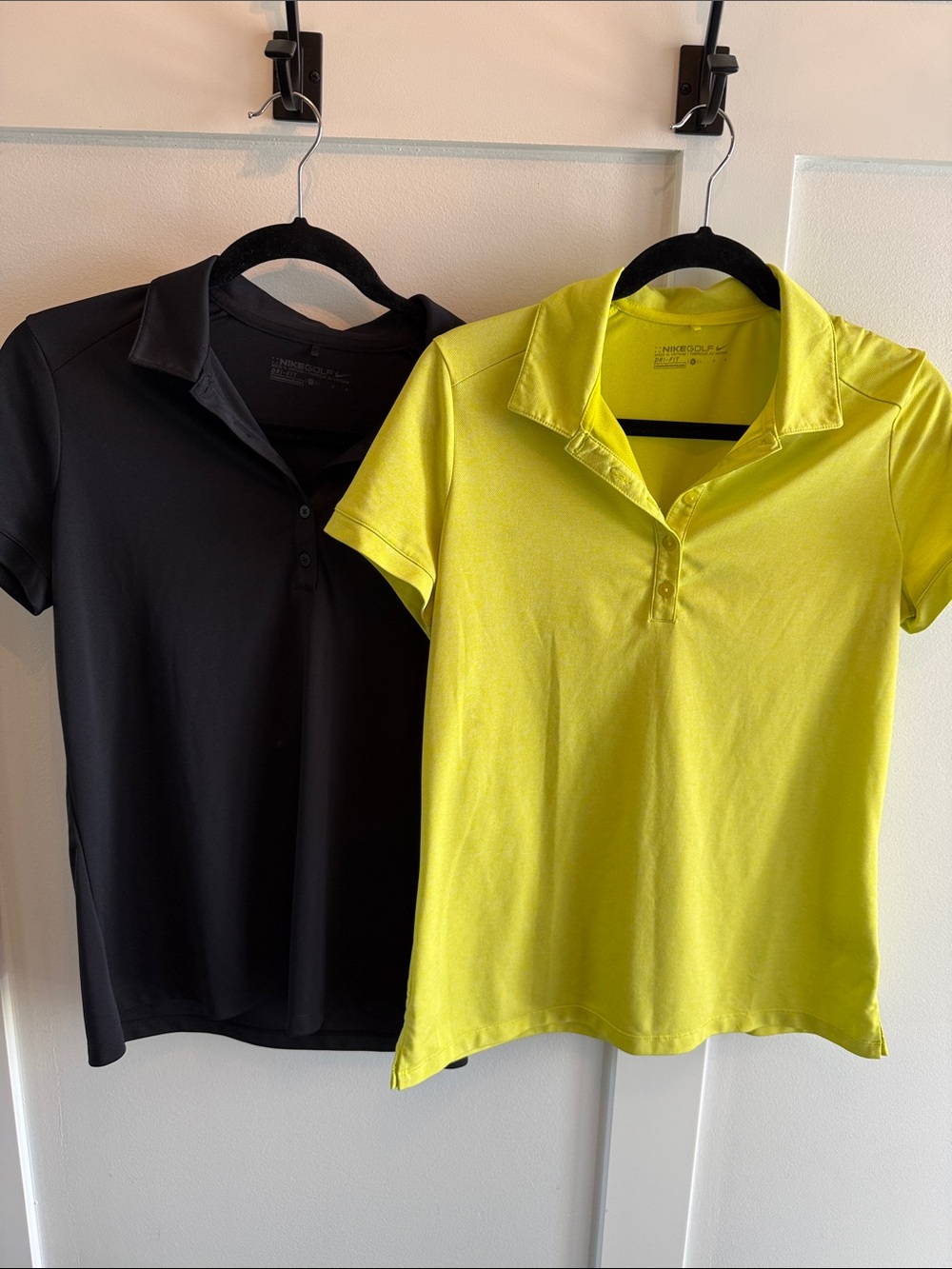 Nike Women's Short Sleeve Polo in Black and Neon Yellow